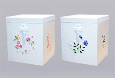 刺繍張箱（桜・バラ）